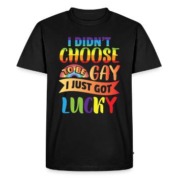 Je n’ai pas choisi d’être gay | LGBT | Mois de la fierté - T-shirt Premium bio Homme - noir - Devant - Nico (187cm)