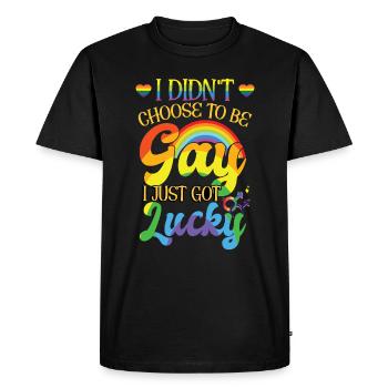 Je n’ai pas choisi d’être gay - T-shirt Premium bio Homme - noir - Devant - Nico (187cm)