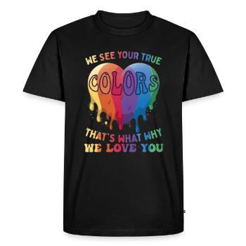 Mois de la fierté familiale des parents LGBT - T-shirt Premium bio Homme - noir - Devant - Nico (187cm)