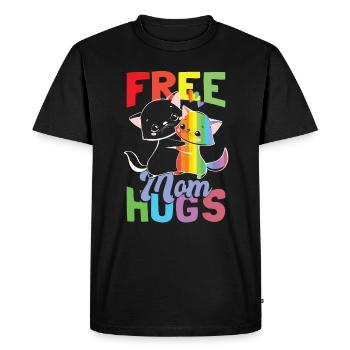 Cat LGBT Mom Free Mom Hugs Pride Month - T-shirt Premium bio Homme - noir - Devant - Nico (187cm)