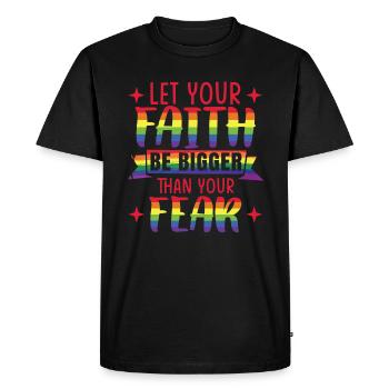 Que la foi soit plus grande que votre peur - T-shirt Premium bio Homme - noir - Devant - Nico (187cm)