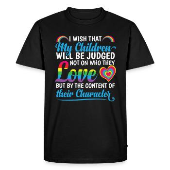 Mois de la fierté des mamans LGBTQ - T-shirt Premium bio Homme - noir - Devant - Nico (187cm)