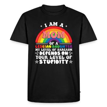 Je suis maman d’une fille lesbienne - T-shirt Premium bio Homme - noir - Devant - Nico (187cm)
