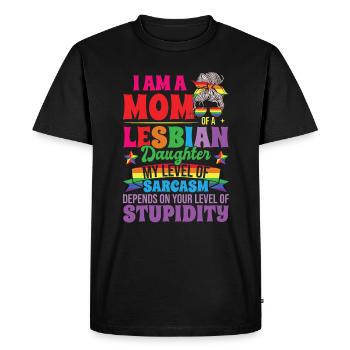 Je suis maman d’une fille lesbienne - T-shirt Premium bio Homme - noir - Devant - Nico (187cm)