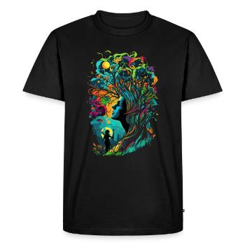 Femme De La Forêt Colorée - T-shirt Premium bio Homme - noir - Devant - Nico (187cm)
