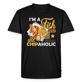 I'm A Fish And Chipaholic - Men's Premium Organic T-Shirt - black - Front - Nico (187cm)