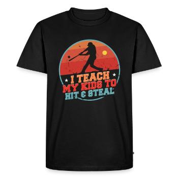 Drôle de père de baseball disant - T-shirt Premium bio Homme - noir - Devant - Nico (187cm)