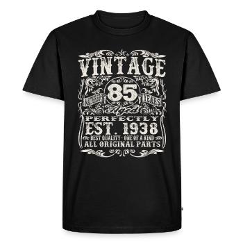 born in 1938 - 85 years old - Men's Premium Organic T-Shirt - black - Front - Nico (187cm)