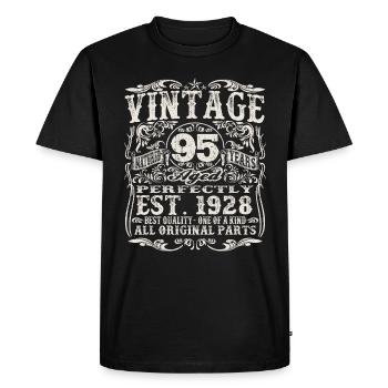 born in 1928 - 95 years old - Men's Premium Organic T-Shirt - black - Front - Nico (187cm)