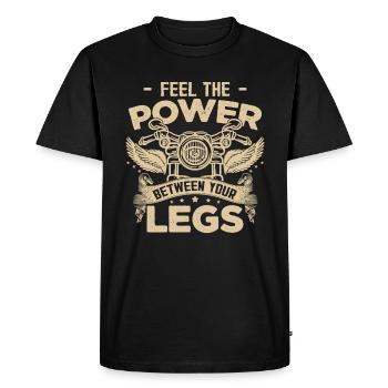 Drôle de motard motard - T-shirt Premium bio Homme - noir - Devant - Nico (187cm)