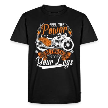 Drôle de moto hommes motard motard - T-shirt Premium bio Homme - noir - Devant - Nico (187cm)