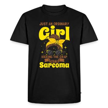 Fille sensibilisée au sarcome - T-shirt Premium bio Homme - noir - Devant - Nico (187cm)