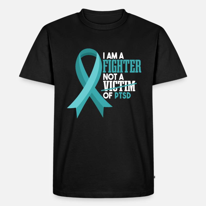 Ich bin ein Kämpfer | PTBS-Krieger - Männer Premium Bio T-Shirt - Schwarz