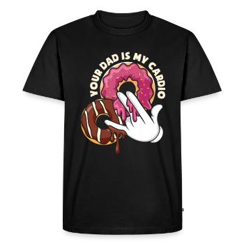 Ton père est mon beignet cardio drôle - T-shirt Premium bio Homme - noir - Devant - Nico (187cm)