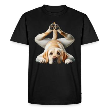 Golden Retriever Yoga Master & Gymnastics - Men's Premium Organic T-Shirt - black - Front - Nico (187cm)