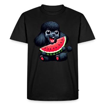 Poodle with watermelon summer design - Men's Premium Organic T-Shirt - black - Front - Nico (187cm)
