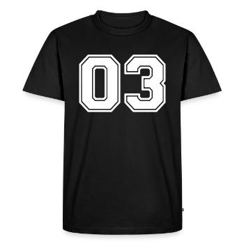 03 - T-shirt Premium bio Homme - noir - Devant - Nico (187cm)