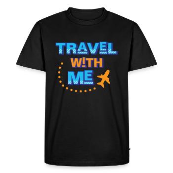 Travel with me - Men's Premium Organic T-Shirt - black - Front - Nico (187cm)