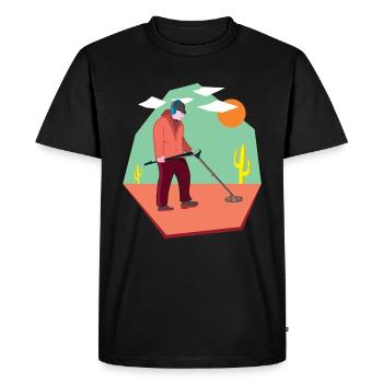 Sondler in the desert on a treasure hunt with a probe - Men's Premium Organic T-Shirt - black - Front - Nico (187cm)