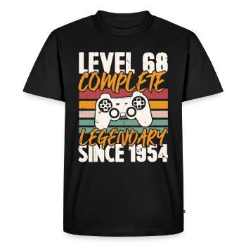 Niveau 68 Complet Vintage Anniversaire 68 Ans - T-shirt Premium bio Homme - noir - Devant - Nico (187cm)