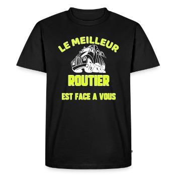 Le meilleur routier - T-shirt Premium bio Homme - noir - Devant - Nico (187cm)