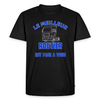 Le meilleur routier - T-shirt Premium bio Homme - noir - Devant - Nico (187cm)