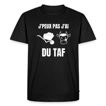 J’peux pas j’ai du Taf - T-shirt Premium bio Homme - noir - Devant - Nico (187cm)