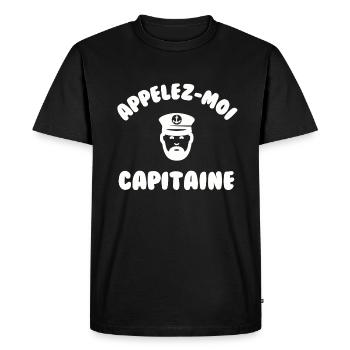 Appelez moi capitaine - T-shirt Premium bio Homme - noir - Devant - Nico (187cm)