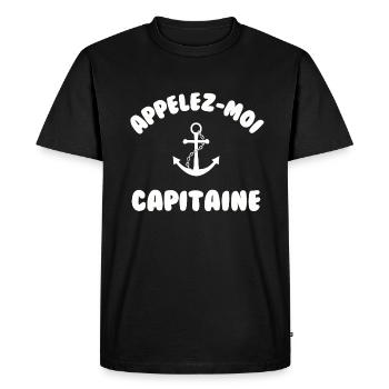 Appelez moi capitaine - T-shirt Premium bio Homme - noir - Devant - Nico (187cm)