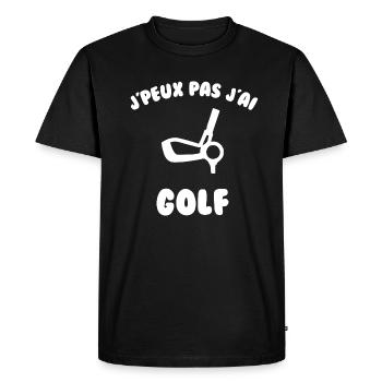J’peux pas j’ai golf - T-shirt Premium bio Homme - noir - Devant - Nico (187cm)