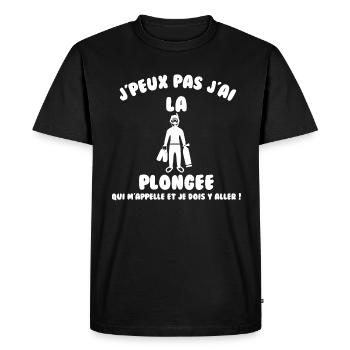 J’peux pas j’ai plongée - T-shirt Premium bio Homme - noir - Devant - Nico (187cm)