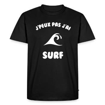 J’peux pas j’ai surf - T-shirt Premium bio Homme - noir - Devant - Nico (187cm)
