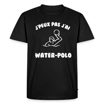 J’peux pas j’ai waterpolo - T-shirt Premium bio Homme - noir - Devant - Nico (187cm)
