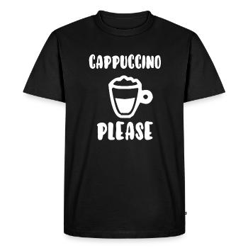 Cappuccino please - T-shirt Premium bio Homme - noir - Devant - Nico (187cm)