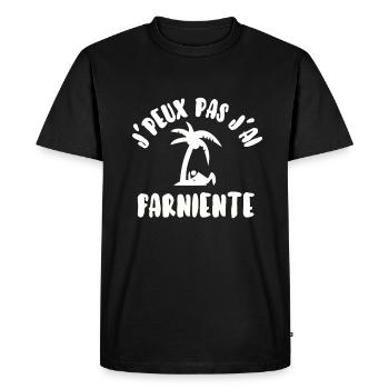 J’peux pas j’ai farniente - T-shirt Premium bio Homme - noir - Devant - Nico (187cm)