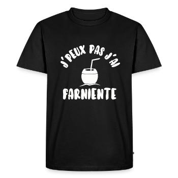 J’peux pas j’ai farniente - T-shirt Premium bio Homme - noir - Devant - Nico (187cm)