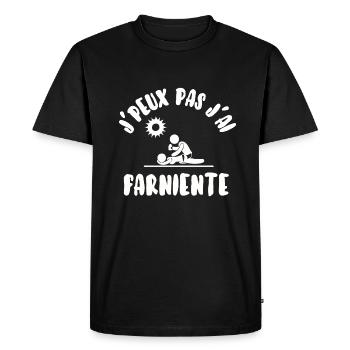 J’peux pas j’ai farniente - T-shirt Premium bio Homme - noir - Devant - Nico (187cm)