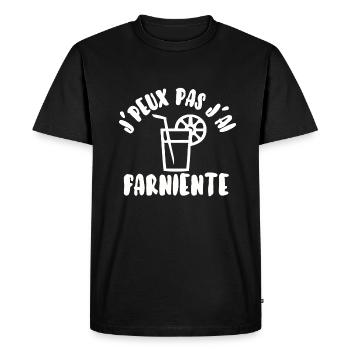 J’peux pas j’ai farniente - T-shirt Premium bio Homme - noir - Devant - Nico (187cm)