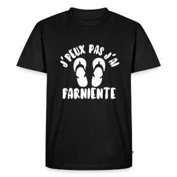 J’peux pas j’ai farniente - T-shirt Premium bio Homme - noir - Devant - Nico (187cm)