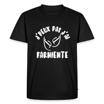 J’peux pas j’ai farniente - T-shirt Premium bio Homme - noir - Devant - Nico (187cm)