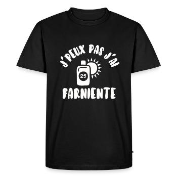 J’peux pas j’ai farniente - T-shirt Premium bio Homme - noir - Devant - Nico (187cm)