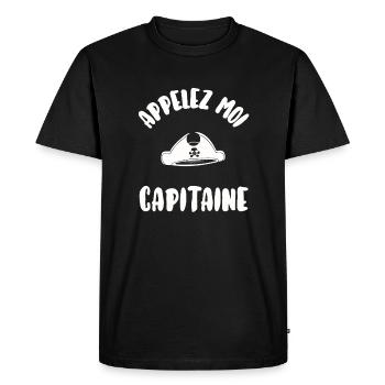 Appelez moi capitaine - T-shirt Premium bio Homme - noir - Devant - Nico (187cm)