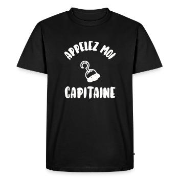 Appelez moi capitaine - T-shirt Premium bio Homme - noir - Devant - Nico (187cm)
