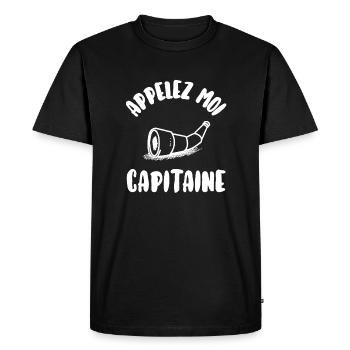 Appelez moi capitaine - T-shirt Premium bio Homme - noir - Devant - Nico (187cm)