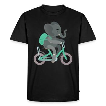 Backpack elephant bike training kita - Men's Premium Organic T-Shirt - black - Front - Nico (187cm)
