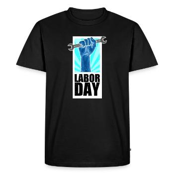 Fête du travail Fête du travail - T-shirt Premium bio Homme - noir - Devant - Nico (187cm)