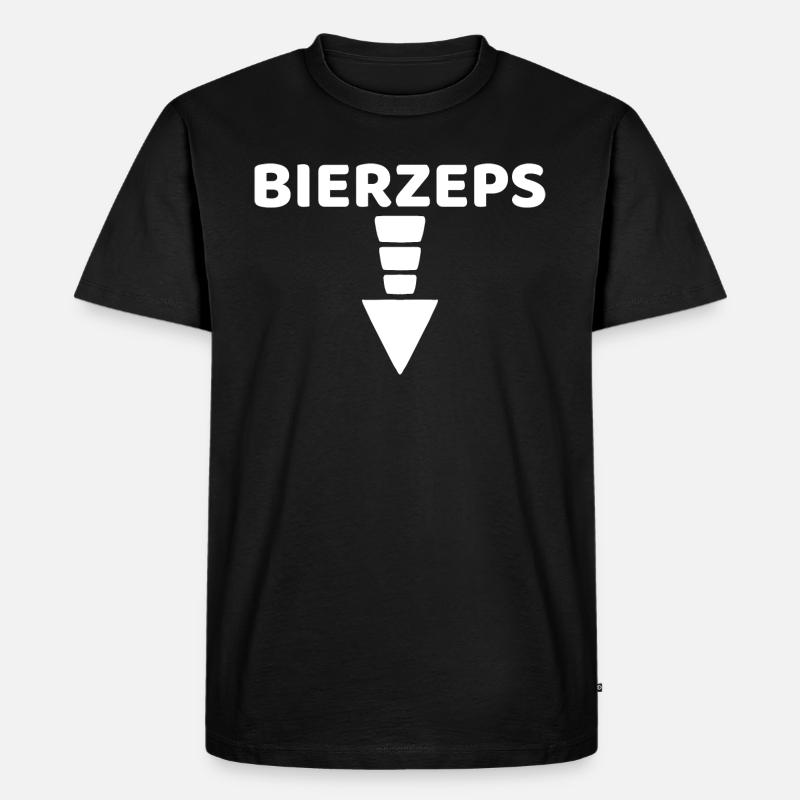 Lustiger Bierbauch Biertrinker - Männer Premium Bio T-Shirt - Schwarz