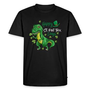 T Rex St.Patrick's Day Funny Holiday Outfit - Men's Premium Organic T-Shirt - black - Front - Nico (187cm)