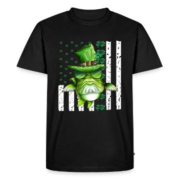 Vacances St Patrick Costume Déguisement Pêcheur - T-shirt Premium bio Homme - noir - Devant - Nico (187cm)