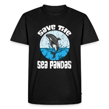 Orca Whales Blue Whale Humpback Whale Protection Protector - Men's Premium Organic T-Shirt - black - Front - Nico (187cm)